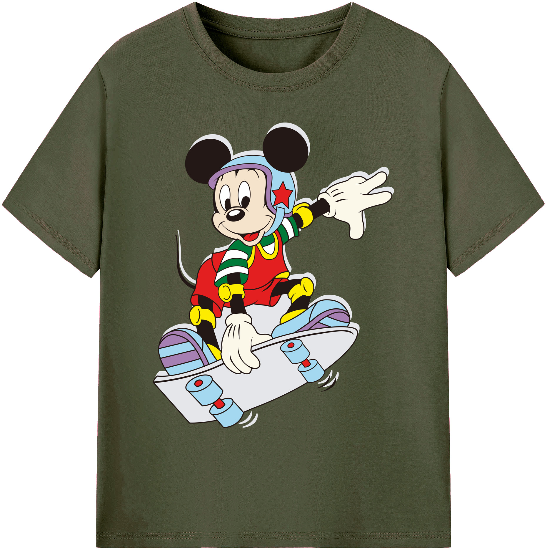 ミッキーマウス Mickey Mouse 綿100％ メンズ半袖Tシャツ｜肌触りやわらか＆通気性